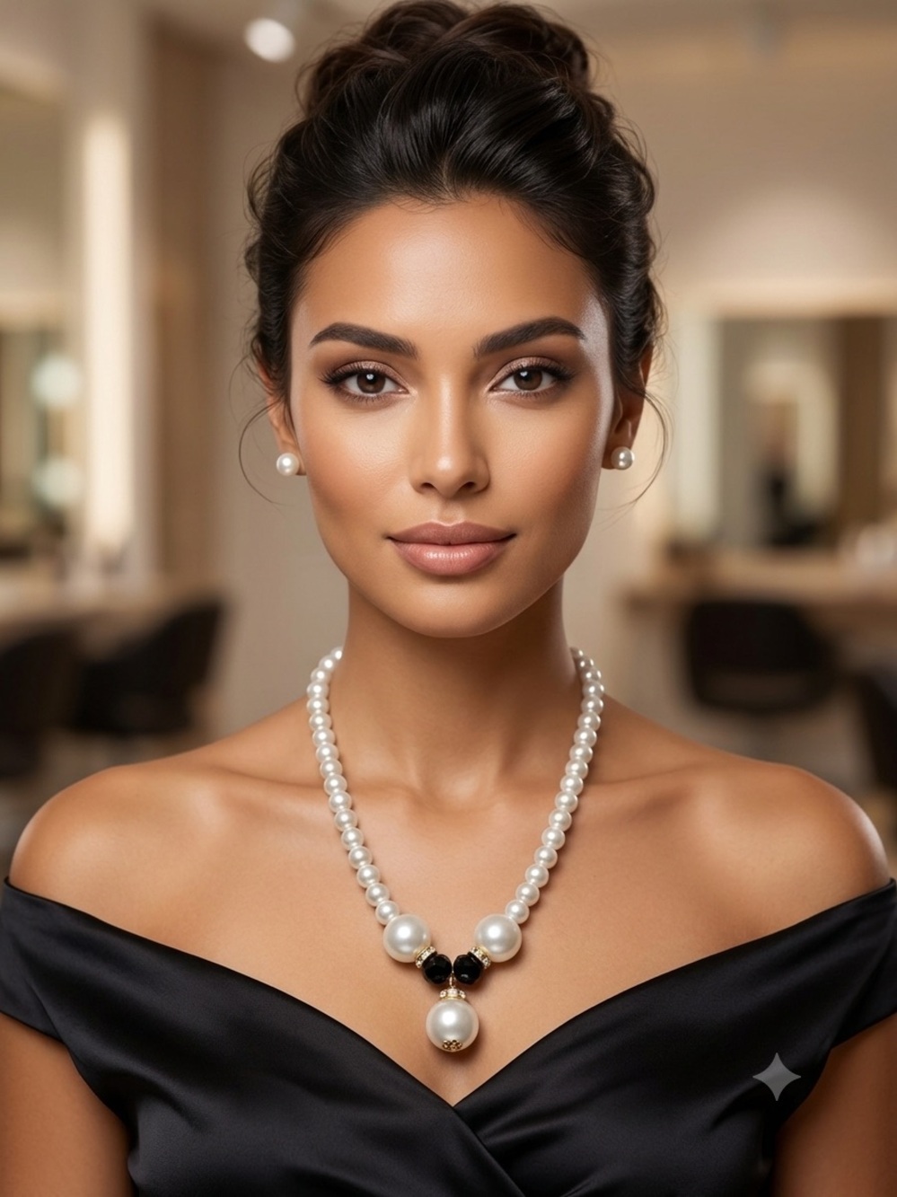 Linda New York Faux Pearl & Bead Statement Necklace Set